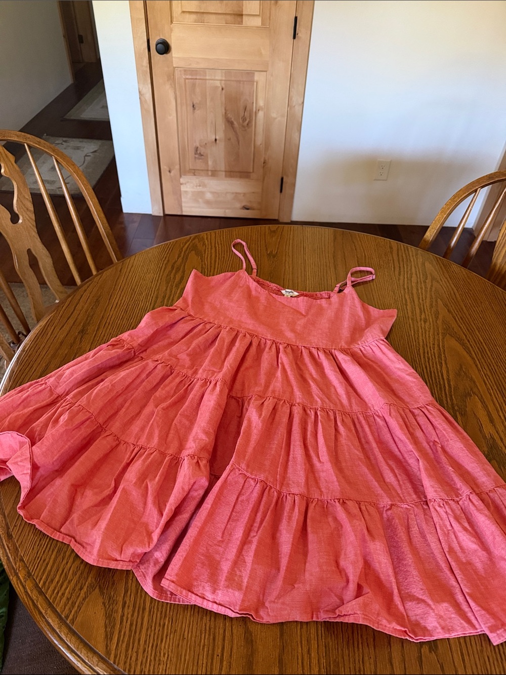 Wrangler Coral Pink Tiered Spaghetti-Strap Mini Dress size xl